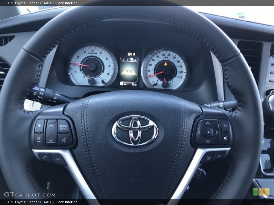 Black Interior Steering Wheel for the 2019 Toyota Sienna SE AWD #130584081