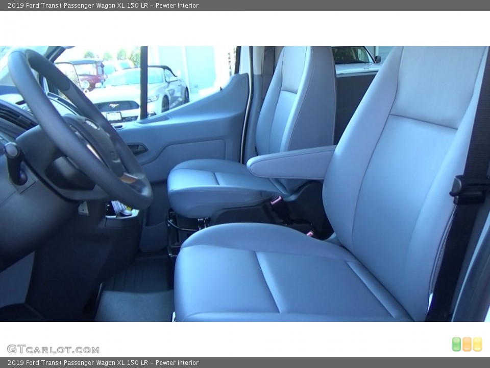 Pewter Interior Front Seat for the 2019 Ford Transit Passenger Wagon XL 150 LR #130588350
