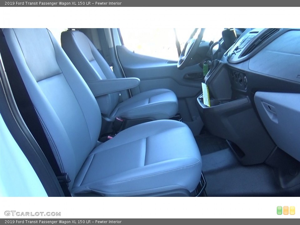 Pewter Interior Front Seat for the 2019 Ford Transit Passenger Wagon XL 150 LR #130588578