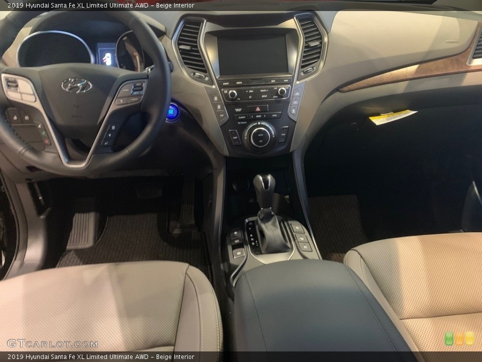 Beige Interior Dashboard for the 2019 Hyundai Santa Fe XL Limited Ultimate AWD #130589598