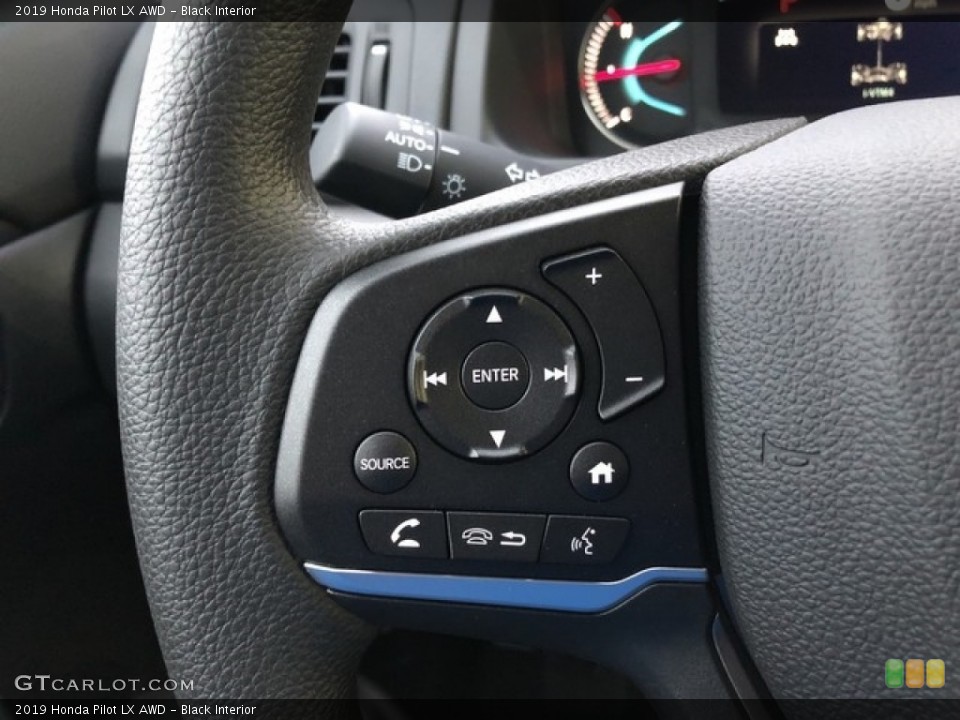Black Interior Steering Wheel for the 2019 Honda Pilot LX AWD #130600965