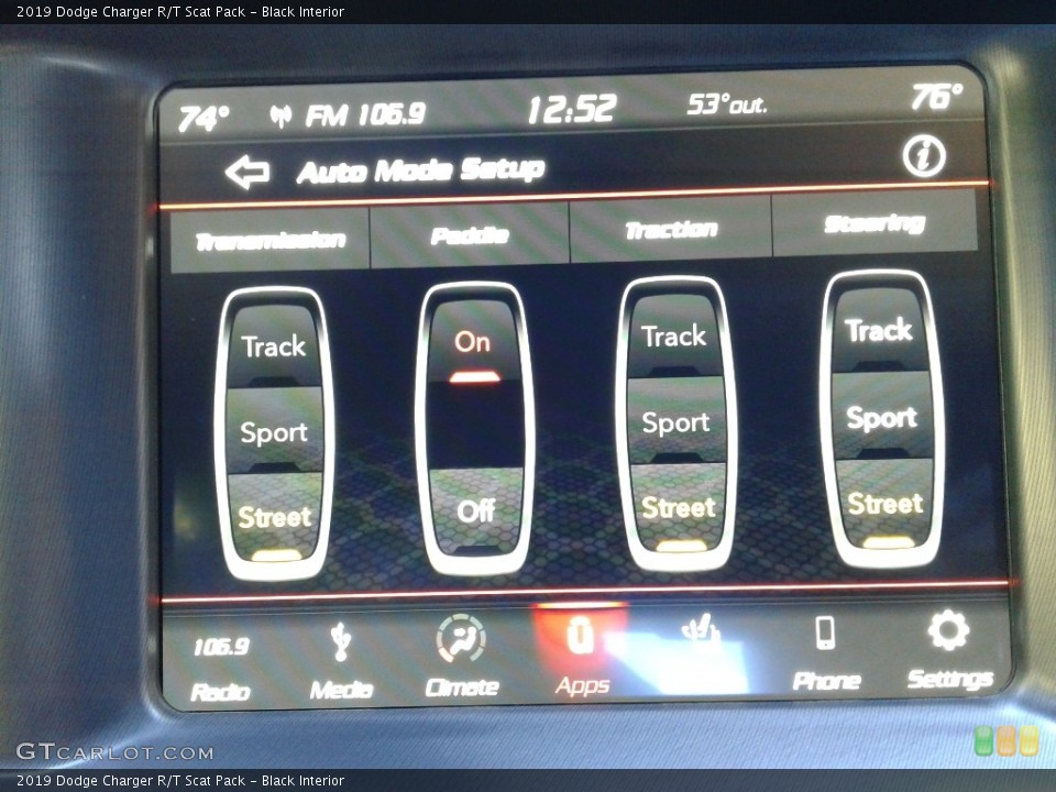 Black Interior Controls for the 2019 Dodge Charger R/T Scat Pack #130614006