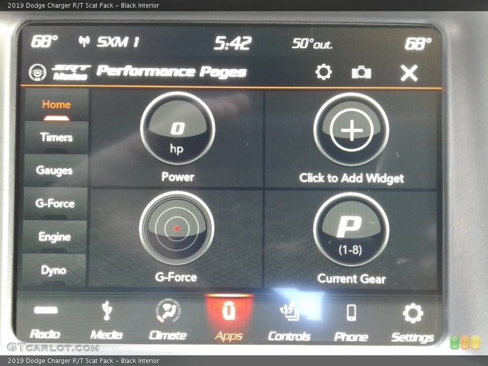 Black Interior Controls for the 2019 Dodge Charger R/T Scat Pack #130616031