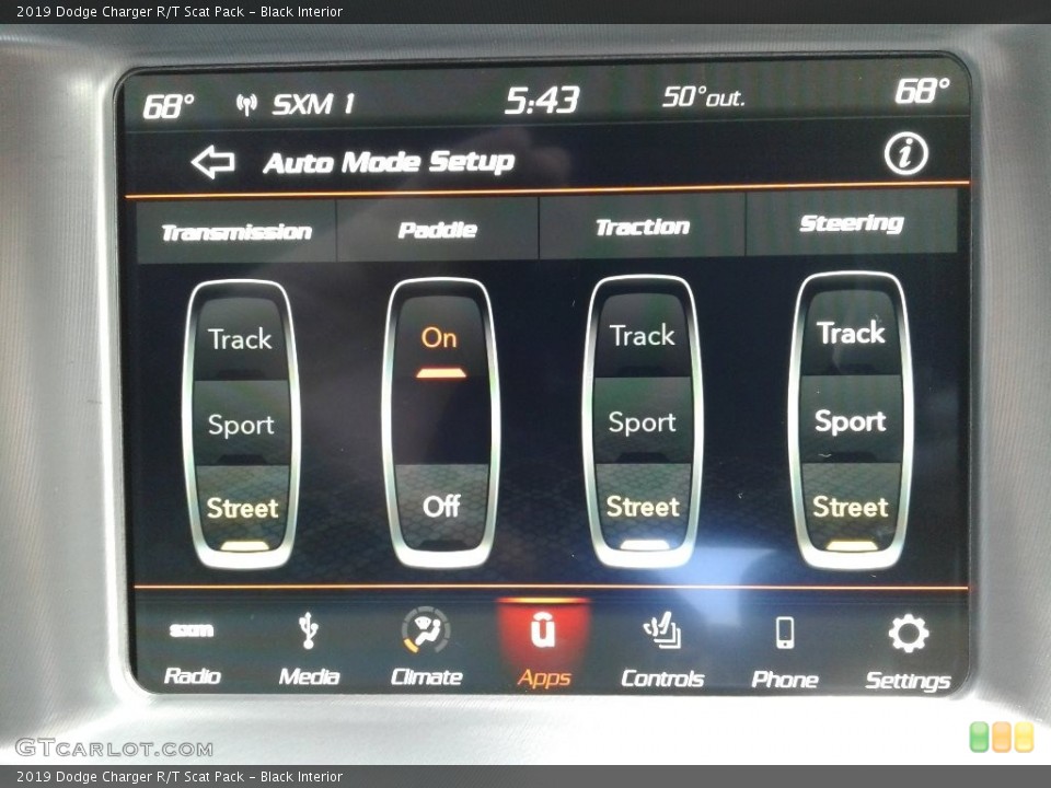 Black Interior Controls for the 2019 Dodge Charger R/T Scat Pack #130616052