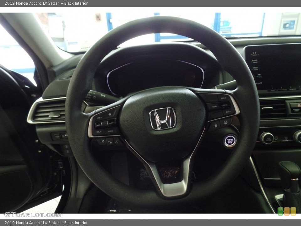 Black Interior Steering Wheel for the 2019 Honda Accord LX Sedan #130632894