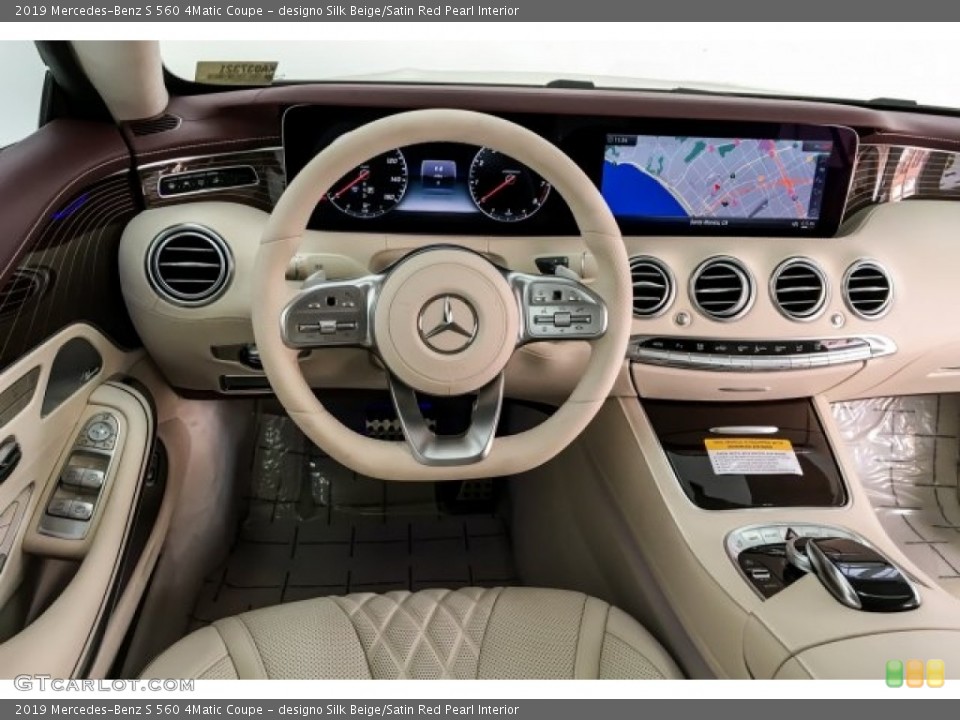 designo Silk Beige/Satin Red Pearl Interior Dashboard for the 2019 Mercedes-Benz S 560 4Matic Coupe #130641711