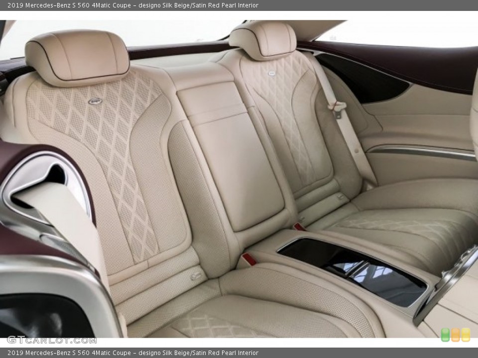 designo Silk Beige/Satin Red Pearl Interior Rear Seat for the 2019 Mercedes-Benz S 560 4Matic Coupe #130641873