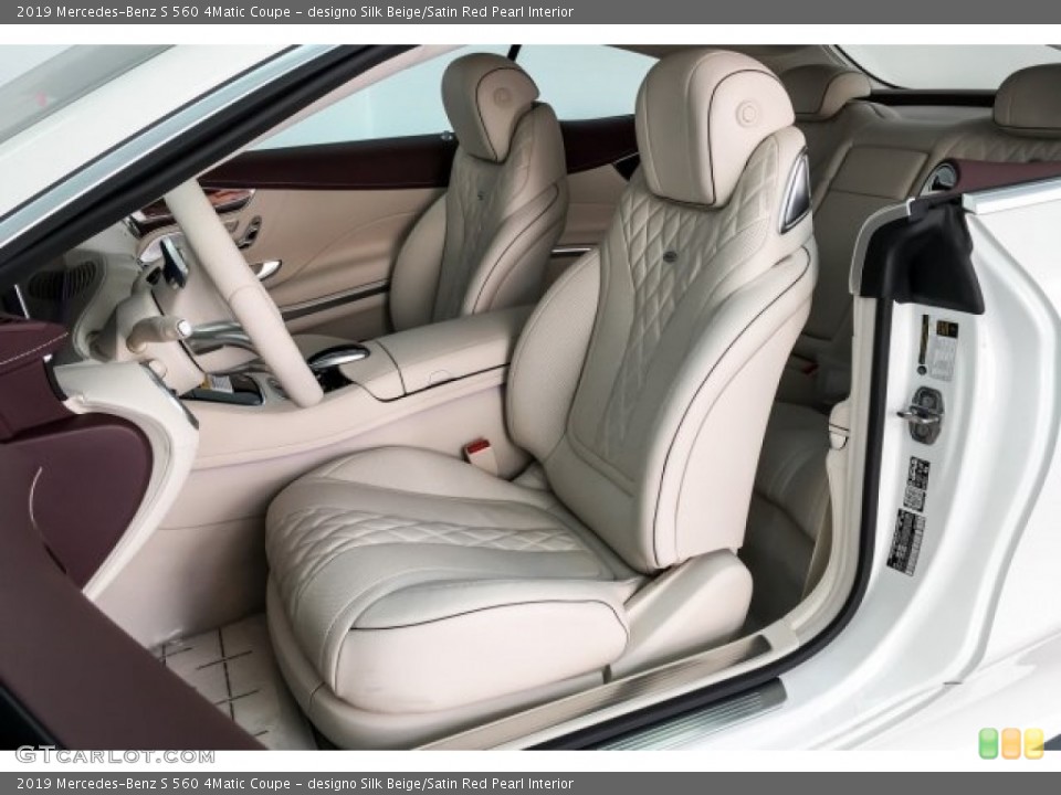 designo Silk Beige/Satin Red Pearl Interior Front Seat for the 2019 Mercedes-Benz S 560 4Matic Coupe #130641903