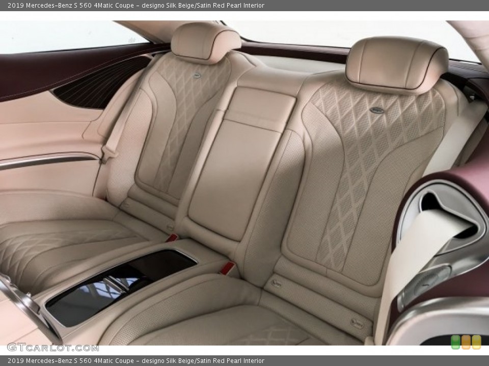 designo Silk Beige/Satin Red Pearl Interior Rear Seat for the 2019 Mercedes-Benz S 560 4Matic Coupe #130641936