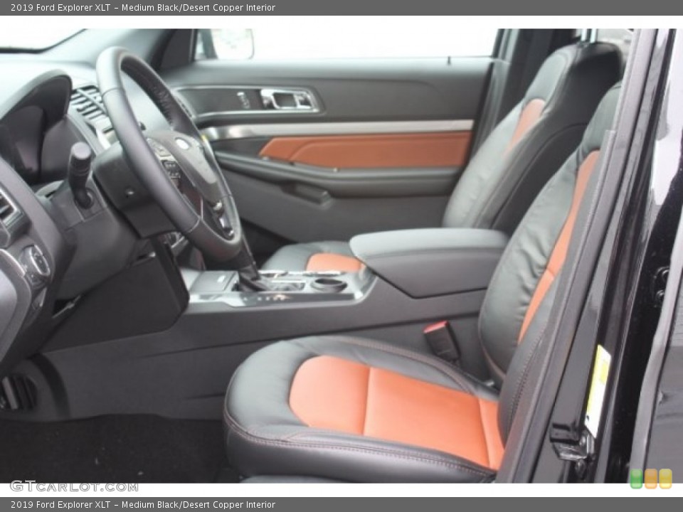 Medium Black/Desert Copper Interior Front Seat for the 2019 Ford Explorer XLT #130644168
