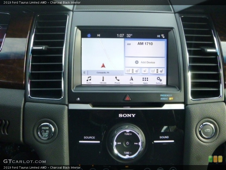 Charcoal Black Interior Controls for the 2019 Ford Taurus Limited AWD #130673213