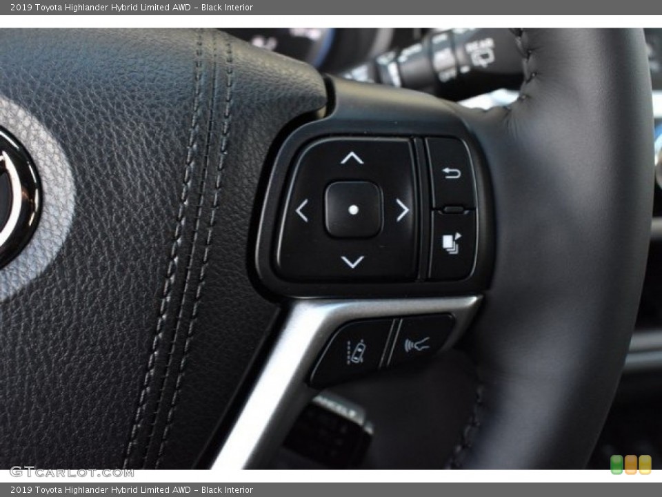 Black Interior Steering Wheel for the 2019 Toyota Highlander Hybrid Limited AWD #130676357