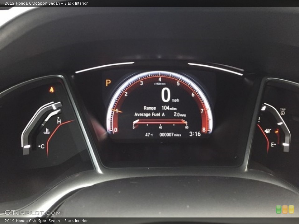 Black Interior Gauges for the 2019 Honda Civic Sport Sedan #130687072