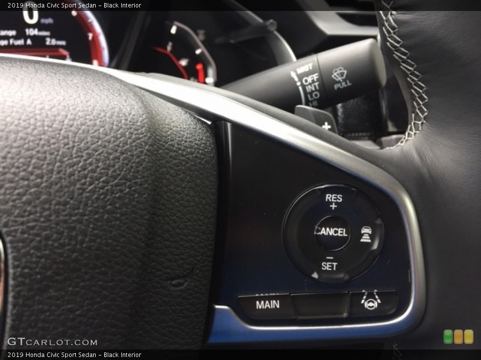 Black Interior Steering Wheel for the 2019 Honda Civic Sport Sedan #130687090