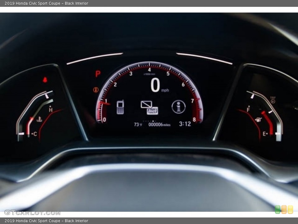Black Interior Gauges for the 2019 Honda Civic Sport Coupe #130688359