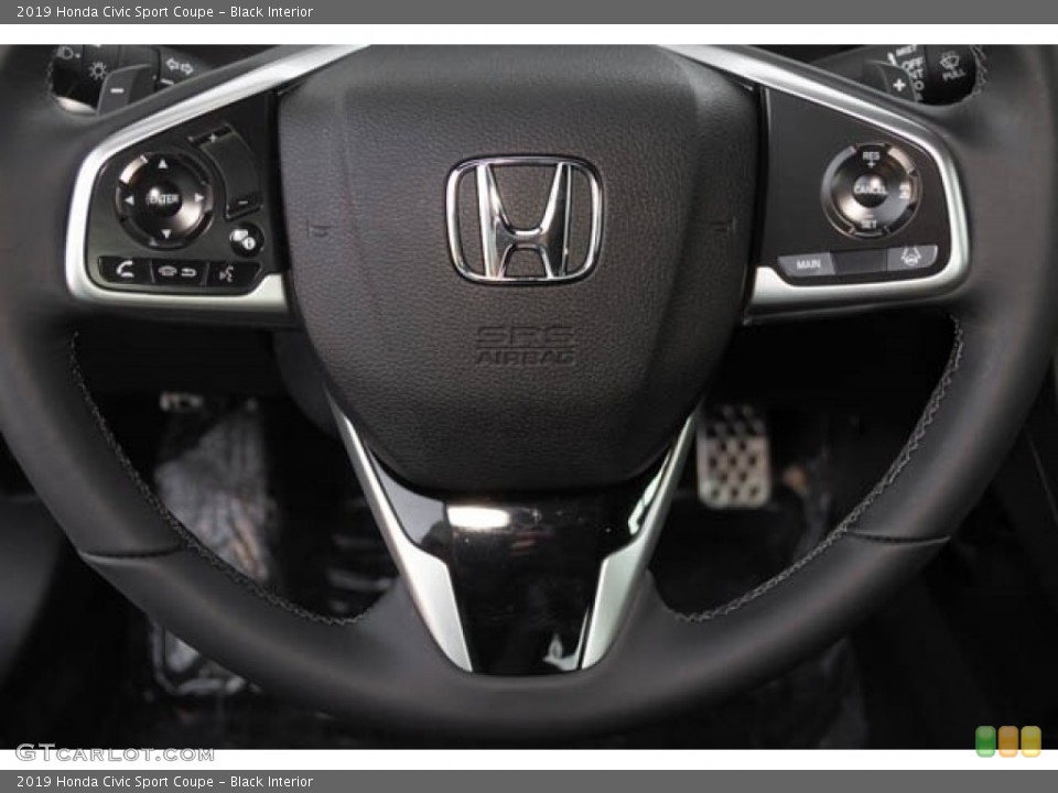 Black Interior Steering Wheel for the 2019 Honda Civic Sport Coupe #130688371