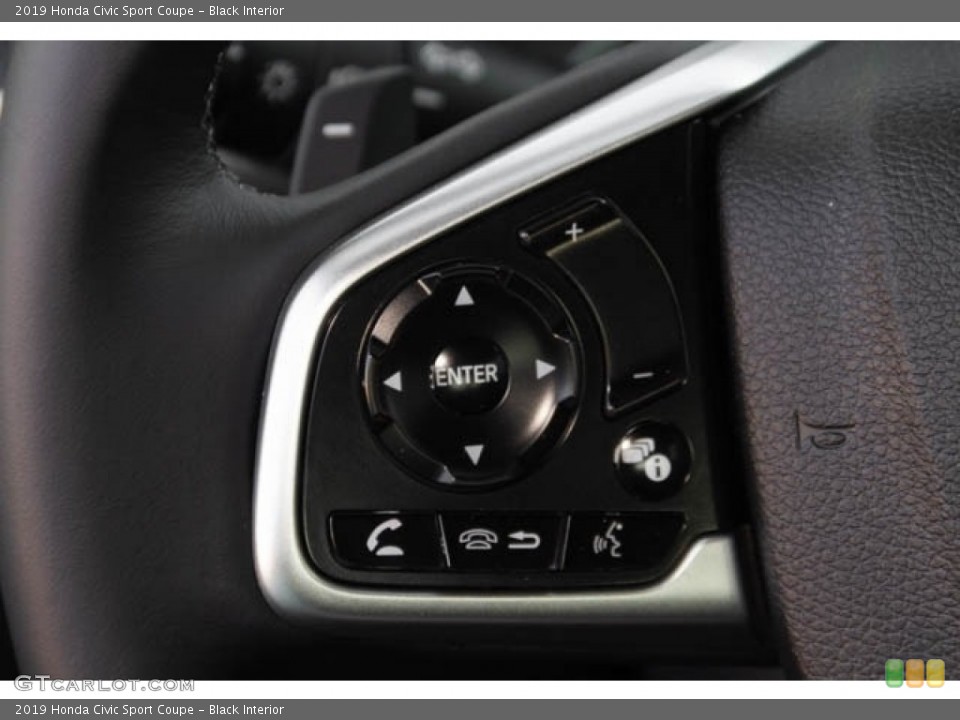 Black Interior Steering Wheel for the 2019 Honda Civic Sport Coupe #130688392