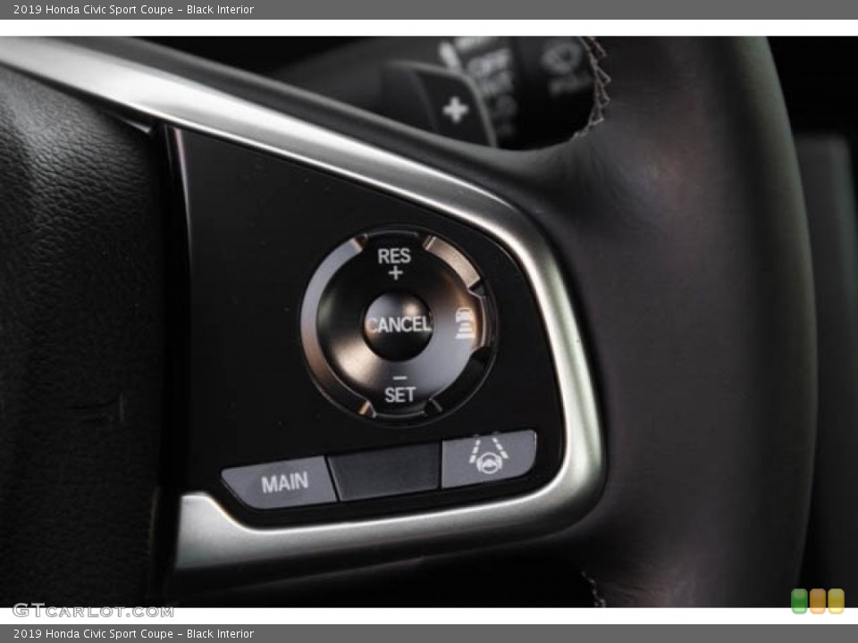Black Interior Steering Wheel for the 2019 Honda Civic Sport Coupe #130688410