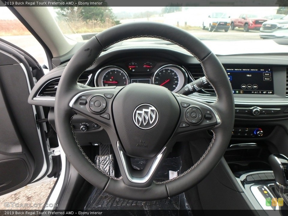 Ebony Interior Steering Wheel for the 2019 Buick Regal TourX Preferred AWD #130701409