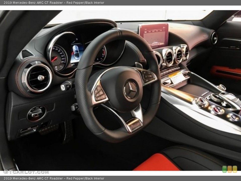 Red Pepper/Black Interior Steering Wheel for the 2019 Mercedes-Benz AMG GT Roadster #130711397