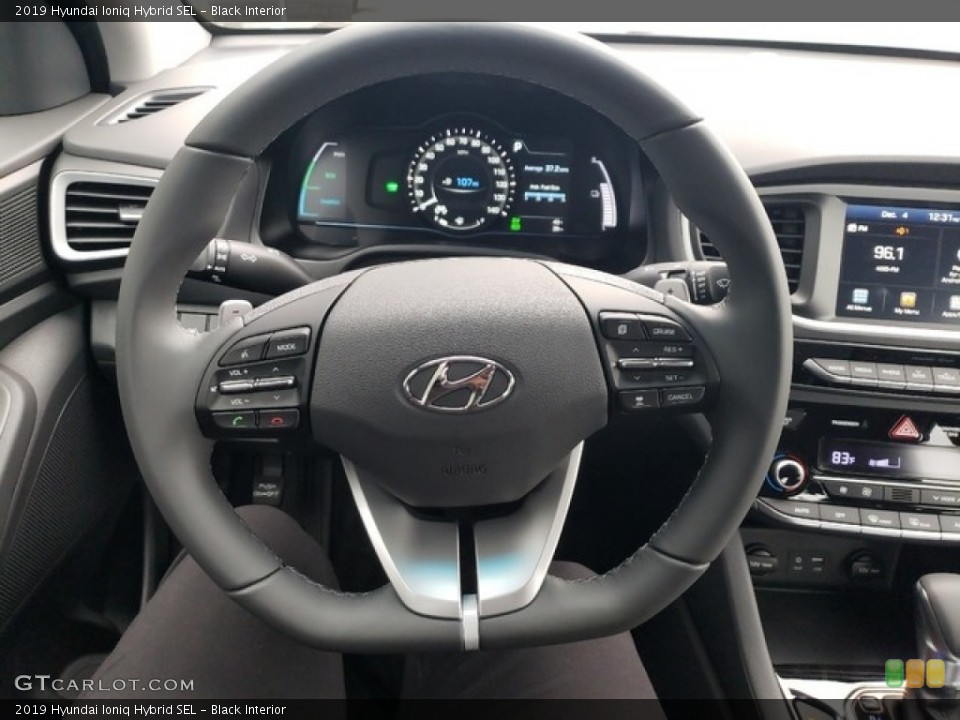 Black Interior Steering Wheel for the 2019 Hyundai Ioniq Hybrid SEL #130716485