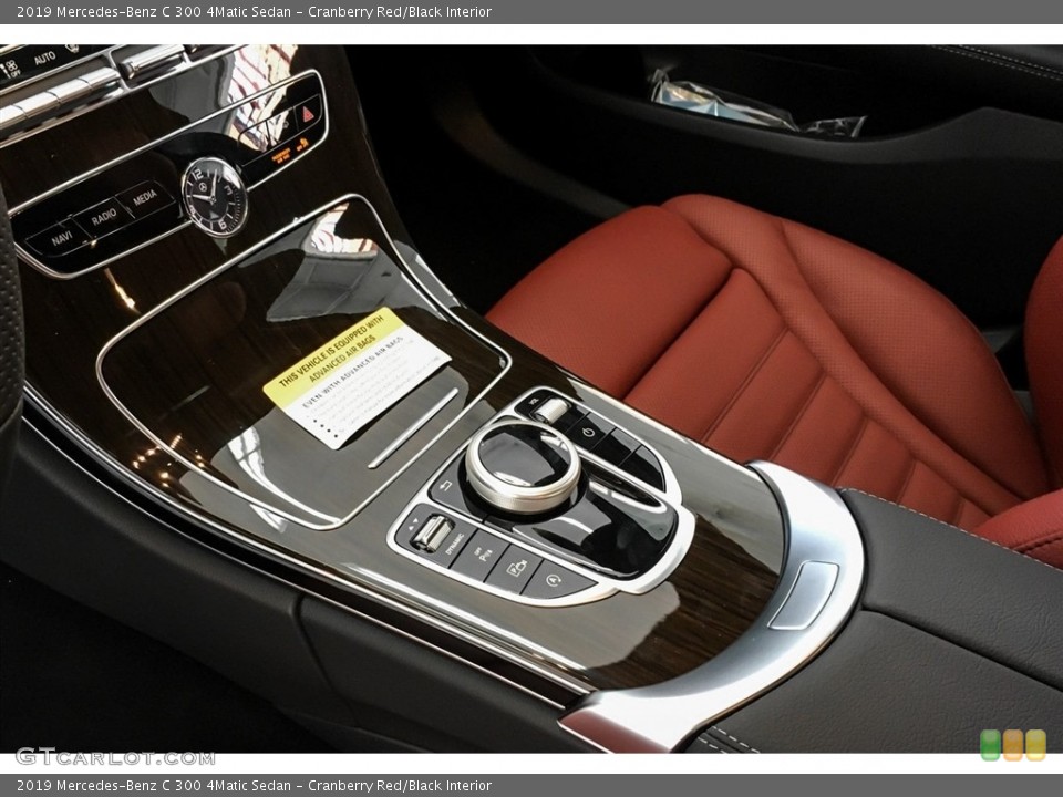 Cranberry Red/Black Interior Controls for the 2019 Mercedes-Benz C 300 4Matic Sedan #130745682