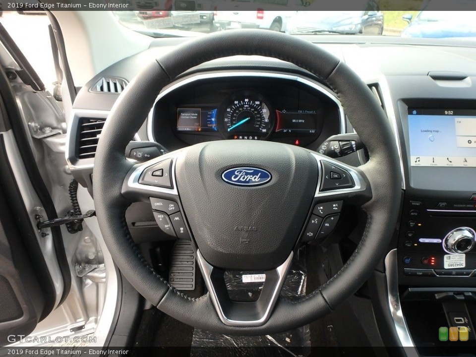 Ebony Interior Steering Wheel for the 2019 Ford Edge Titanium #130748313