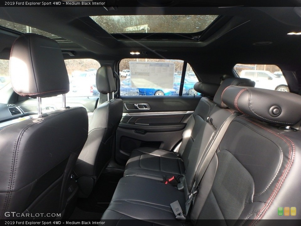 Medium Black Interior Rear Seat for the 2019 Ford Explorer Sport 4WD #130748745