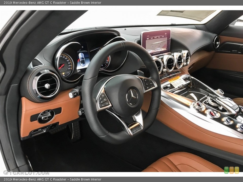 Saddle Brown Interior Dashboard for the 2019 Mercedes-Benz AMG GT C Roadster #130750173