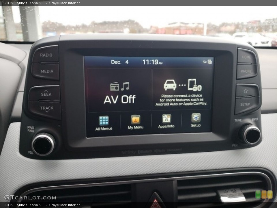 Gray/Black Interior Controls for the 2019 Hyundai Kona SEL #130761019
