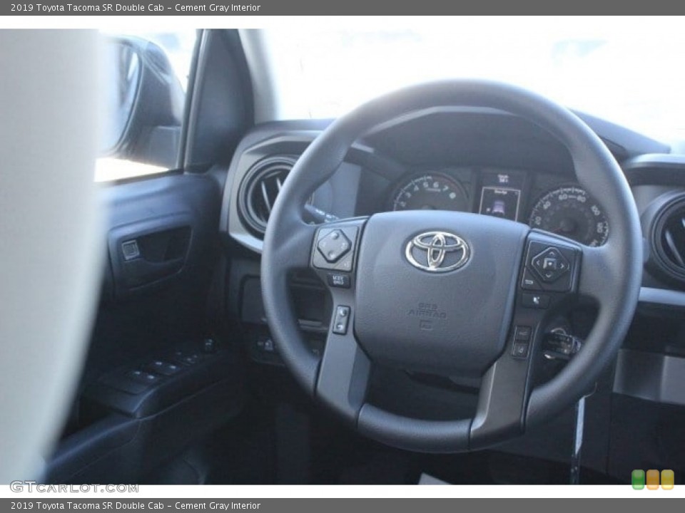 Cement Gray Interior Steering Wheel for the 2019 Toyota Tacoma SR Double Cab #130762101