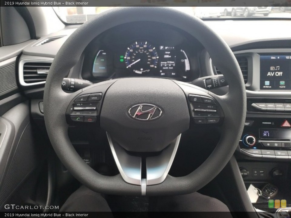 Black Interior Steering Wheel for the 2019 Hyundai Ioniq Hybrid Blue #130763301