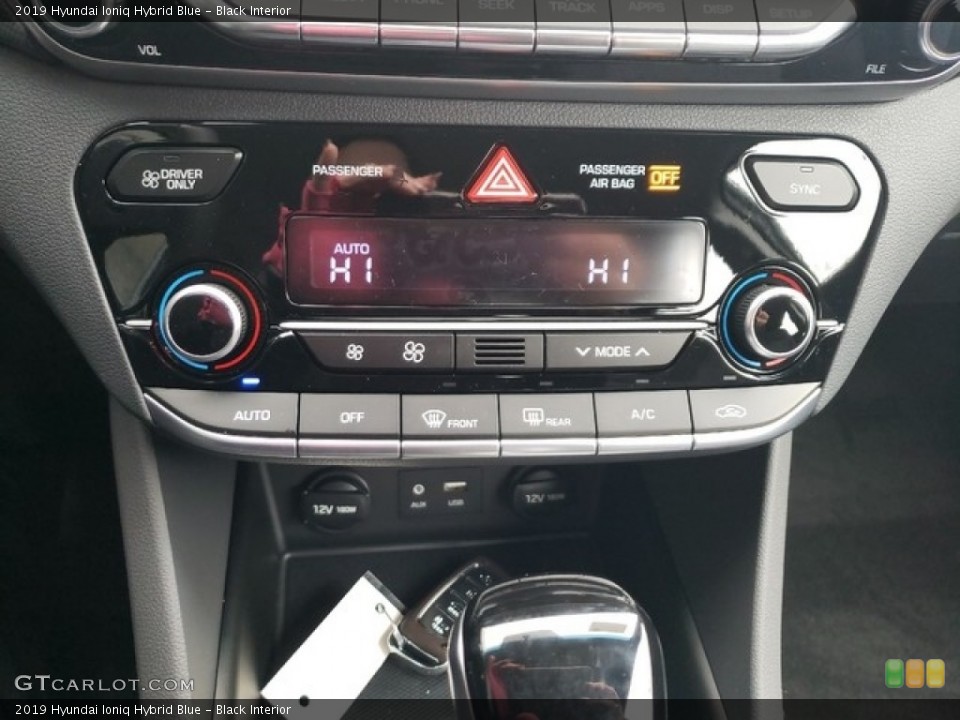 Black Interior Controls for the 2019 Hyundai Ioniq Hybrid Blue #130763363