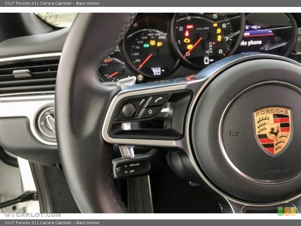 Black Interior Steering Wheel for the 2017 Porsche 911 Carrera Cabriolet #130768014