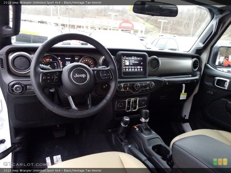 Black/Heritage Tan Interior Photo for the 2019 Jeep Wrangler Unlimited Sport 4x4 #130768134