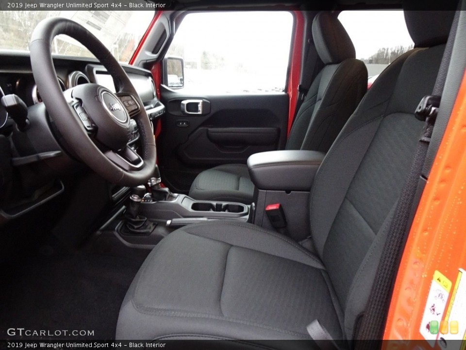 Black Interior Front Seat for the 2019 Jeep Wrangler Unlimited Sport 4x4 #130769184