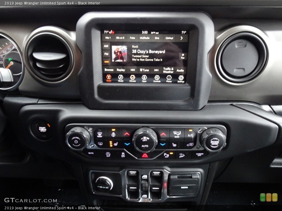 Black Interior Controls for the 2019 Jeep Wrangler Unlimited Sport 4x4 #130769199
