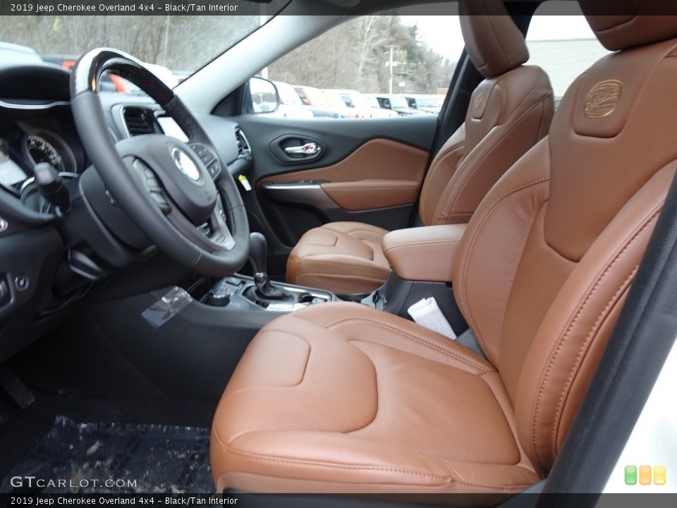 Black/Tan Interior Front Seat for the 2019 Jeep Cherokee Overland 4x4 #130769484