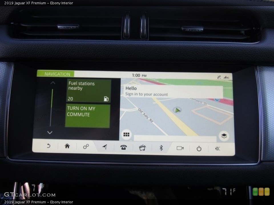 Ebony Interior Navigation for the 2019 Jaguar XF Premium #130777077