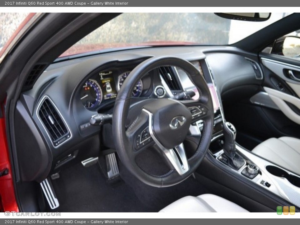 Gallery White Interior Dashboard for the 2017 Infiniti Q60 Red Sport 400 AWD Coupe #130779525