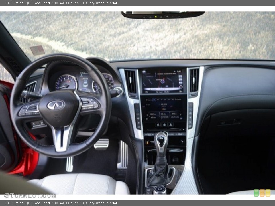 Gallery White Interior Dashboard for the 2017 Infiniti Q60 Red Sport 400 AWD Coupe #130779582