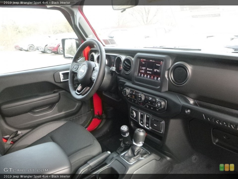 Black Interior Controls for the 2019 Jeep Wrangler Sport 4x4 #130792569