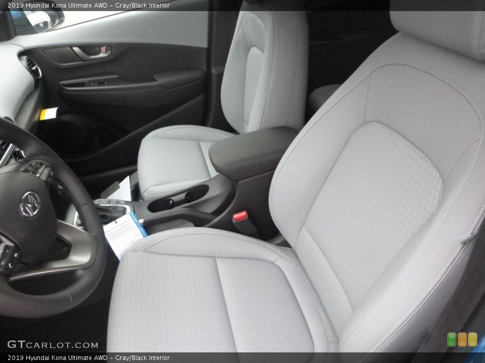 Gray/Black Interior Front Seat for the 2019 Hyundai Kona Ultimate AWD #130795941