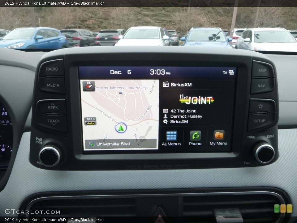 Gray/Black Interior Navigation for the 2019 Hyundai Kona Ultimate AWD #130796010