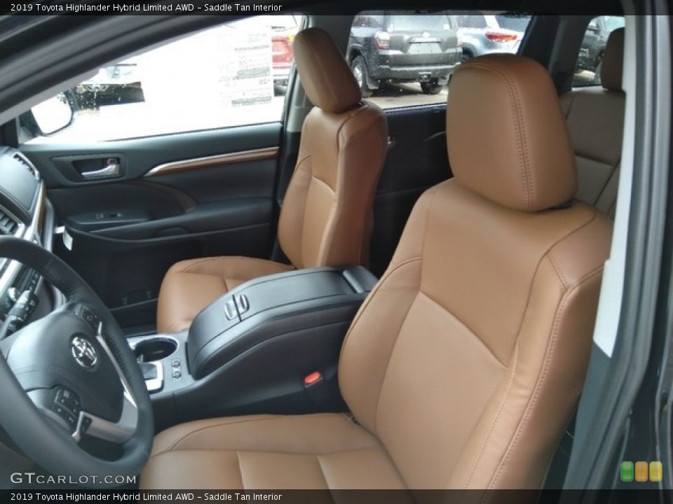 Saddle Tan Interior Front Seat for the 2019 Toyota Highlander Hybrid Limited AWD #130805793
