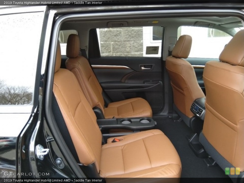 Saddle Tan Interior Rear Seat for the 2019 Toyota Highlander Hybrid Limited AWD #130805824