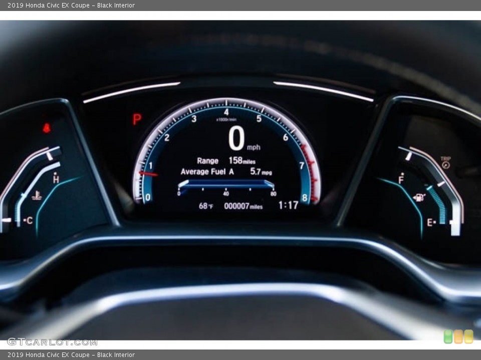 Black Interior Gauges for the 2019 Honda Civic EX Coupe #130808030