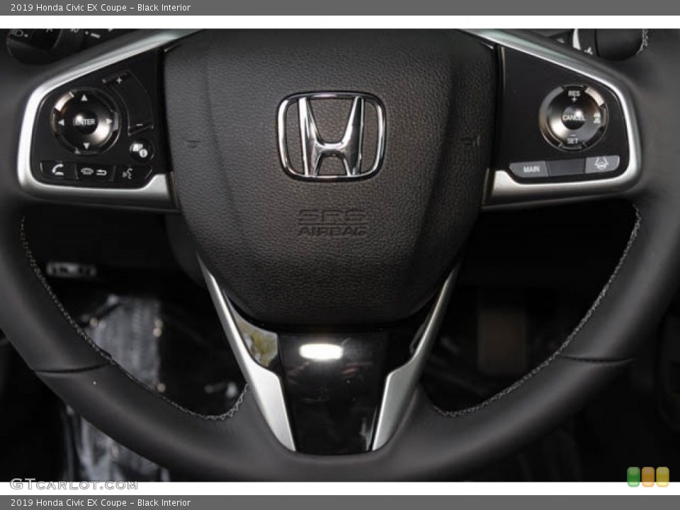 Black Interior Steering Wheel for the 2019 Honda Civic EX Coupe #130808043