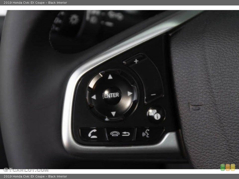 Black Interior Steering Wheel for the 2019 Honda Civic EX Coupe #130808060