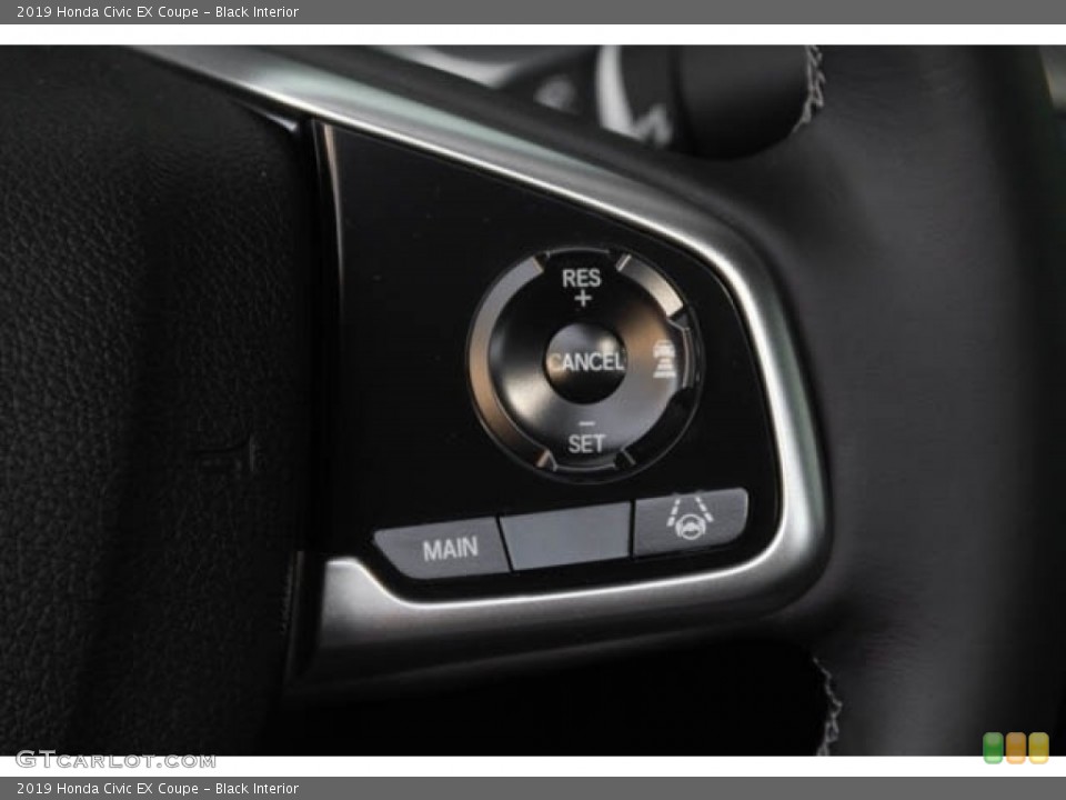 Black Interior Steering Wheel for the 2019 Honda Civic EX Coupe #130808070